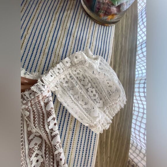 For Love & Lemons Womens Size M Dakota Mini Dress Lace Belt Black NWT - Picture 7 of 16